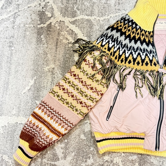 We The Free Riley Swit Fringe Knit Bomber Jacket - Picture 2 of 9